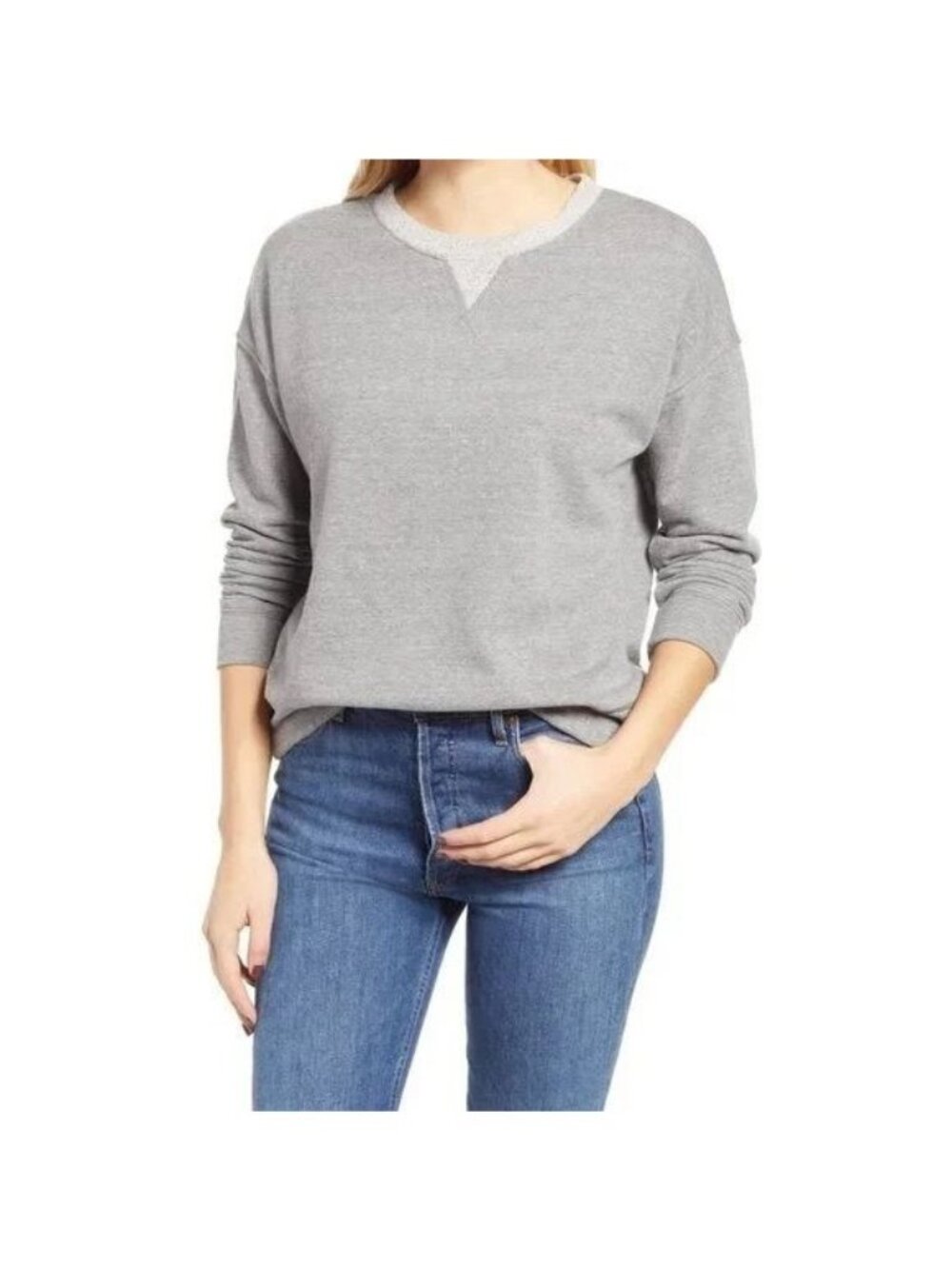 Everleigh Charcoal Heather Gray Crewneck Sweatshirt